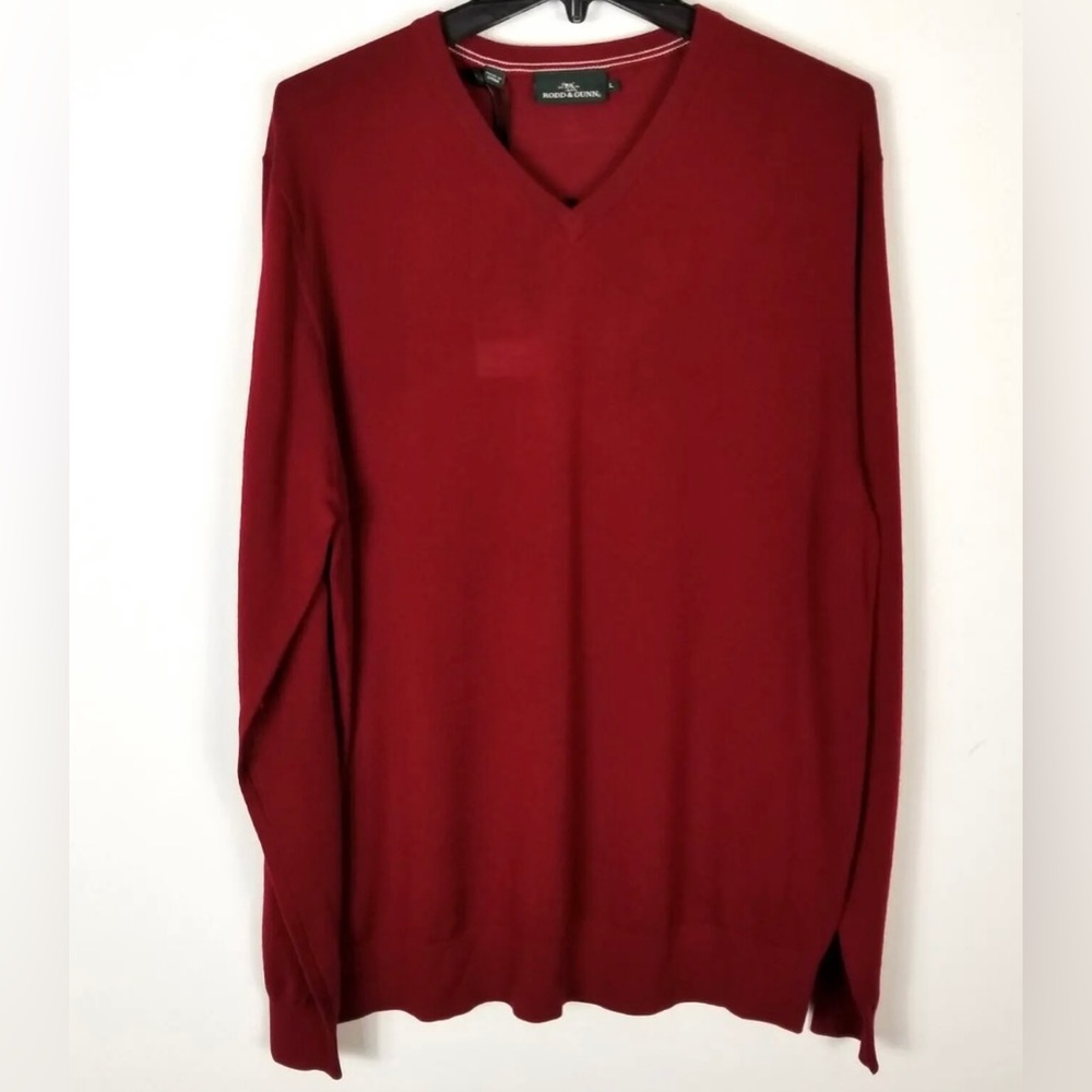 Rodd & Gunn Sweater v-neck Men’s Merino Wool Red Wine Springston Knit XL NEW